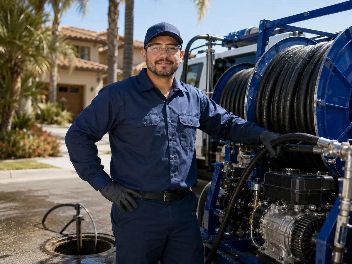 Hydro jet sewer cleaning in Perris